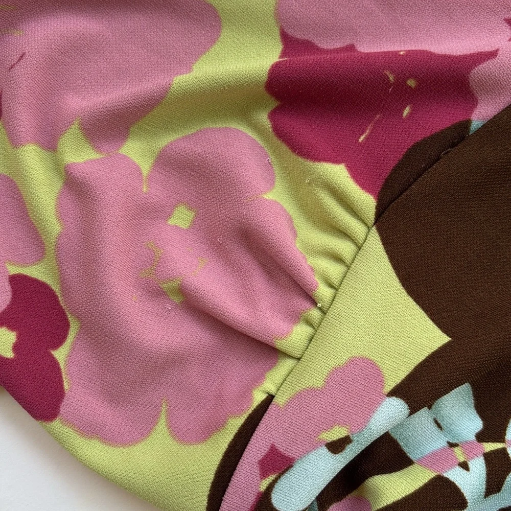 Vintage Y2K Pink Floral Colorful Asymmetrical Dress Bias Fairy Betsey Johnson S - Picture 17 of 17